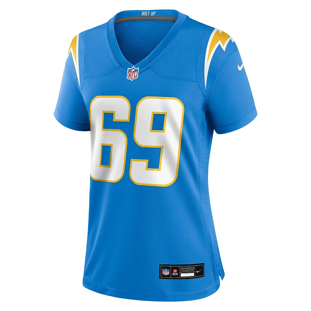 Zennovawear Josh Fuga Los Angeles Chargers Women's Team Game Jersey - Powder Blue