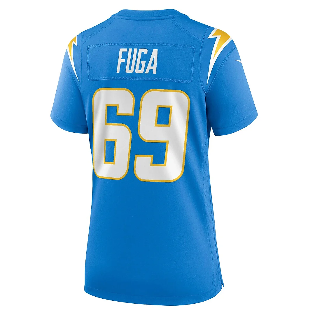 Zennovawear Josh Fuga Los Angeles Chargers Women's Team Game Jersey - Powder Blue