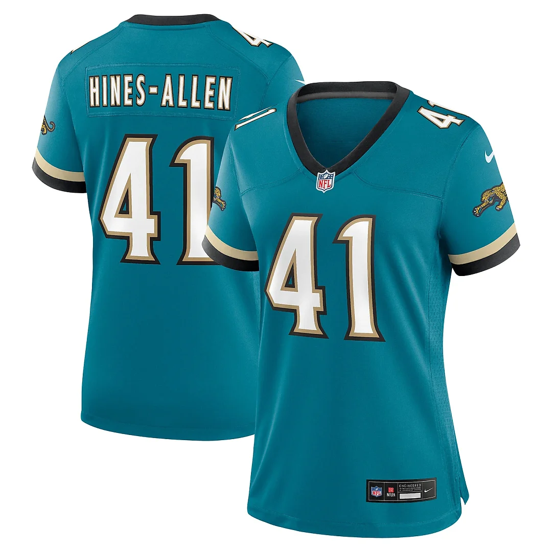 Zennovawear Josh Hines-Allen Jacksonville Jaguars Women's Prowler Throwback Game Jersey - Teal