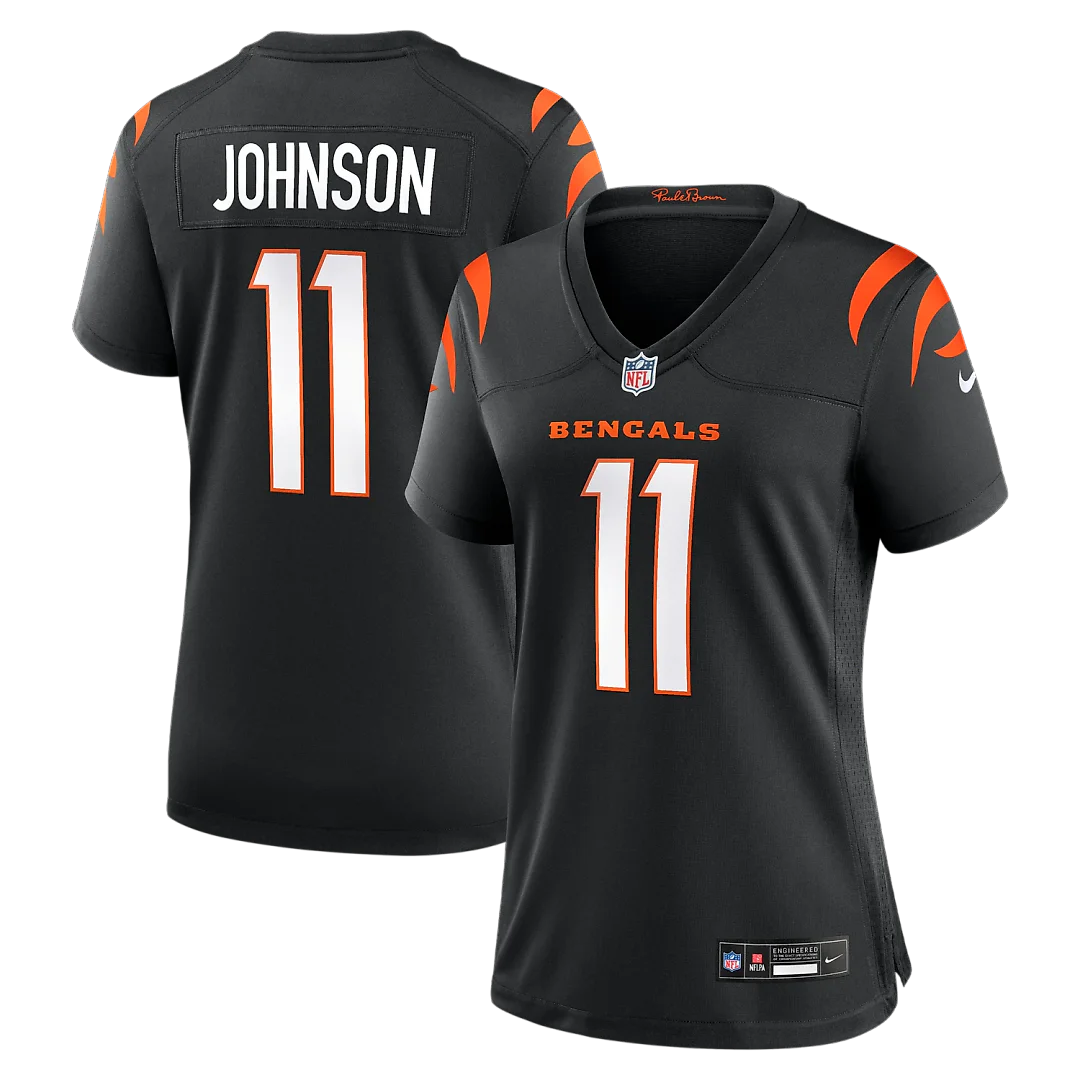 Zennovawear Josh Johnson Cincinnati Bengals Women's Team Game Jersey - Black
