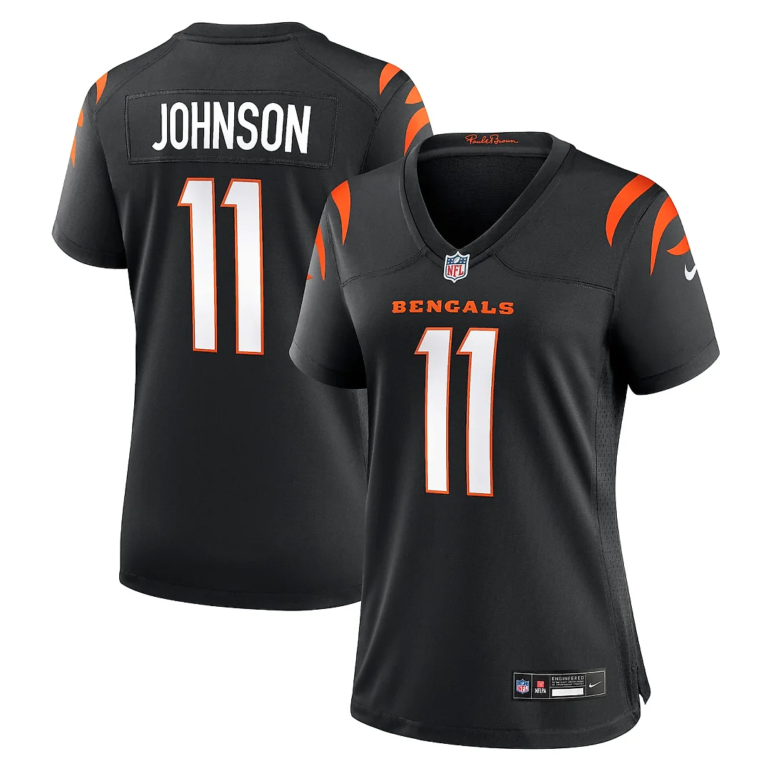 Zennovawear Josh Johnson Cincinnati Bengals Women's Team Game Jersey - Black