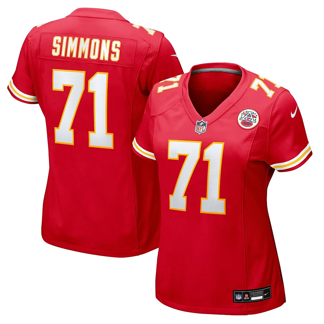 Zennovawear Josh Simmons Kansas City Chiefs Women's Team Game Jersey - Red