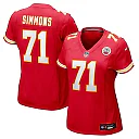 Zennovawear Josh Simmons Kansas City Chiefs Women's Team Game Jersey - Red
