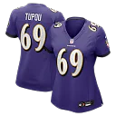 Zennovawear Josh Tupou Baltimore Ravens Women's Team Game Jersey - Purple