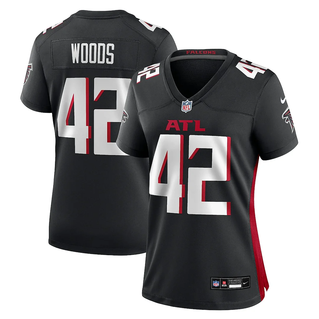 Zennovawear Josh Woods Atlanta Falcons Women's Team Game Jersey - Black