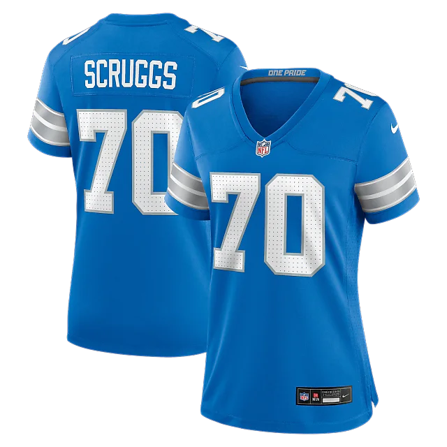 Zennovawear Juice Scruggs Detroit Lions Women's Team Game Jersey - Blue