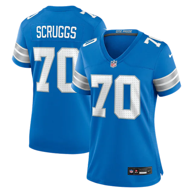 Zennovawear Juice Scruggs Detroit Lions Women's Team Game Jersey - Blue
