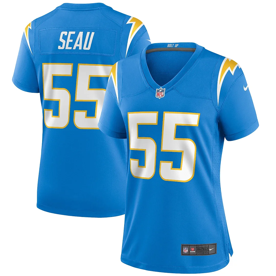 Zennovawear Junior Seau Los Angeles Chargers Women's Game Retired Player Jersey - Powder Blue