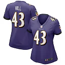 Zennovawear Justice Hill Baltimore Ravens Women's Game Jersey - Purple