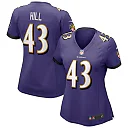 Zennovawear Justice Hill Baltimore Ravens Women's Game Jersey - Purple