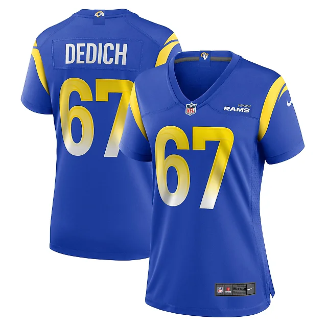 Zennovawear Justin Dedich Los Angeles Rams Women's Game Jersey - Royal