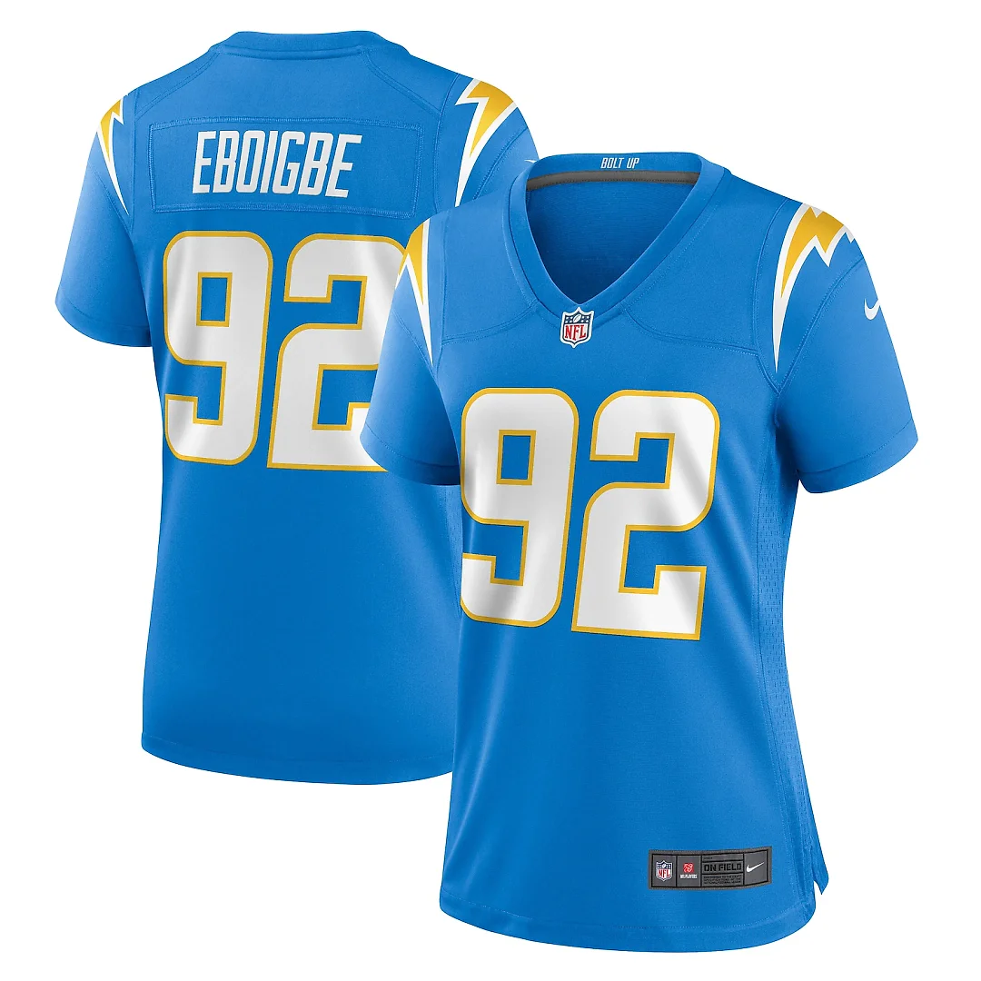 Zennovawear Justin Eboigbe Los Angeles Chargers Women's Game Jersey - Powder Blue