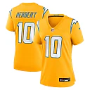Zennovawear Justin Herbert Los Angeles Chargers Women's Alternate Charger Power Game Jersey - Gold