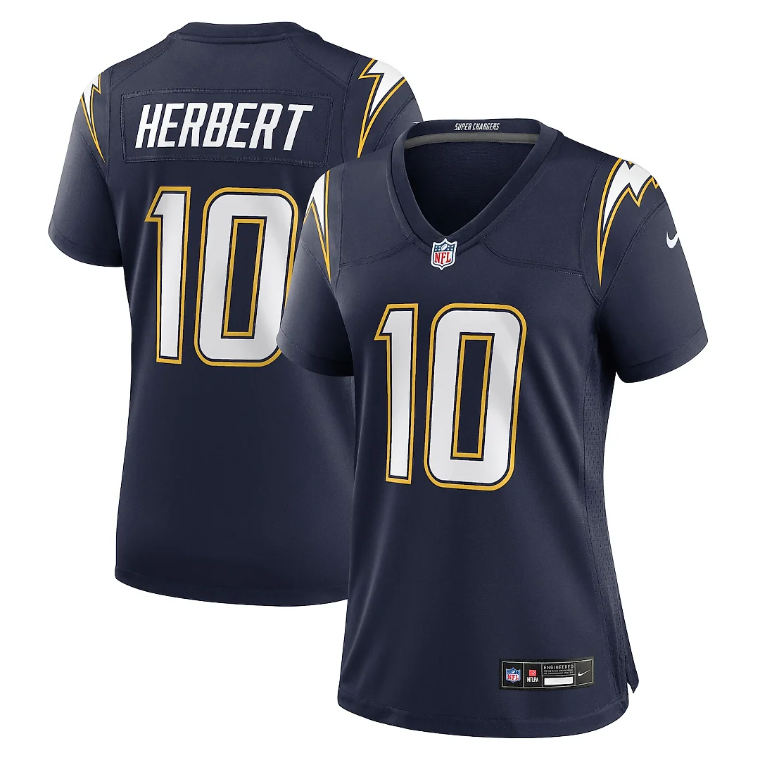 Zennovawear Justin Herbert Los Angeles Chargers Women's Alternate Super Chargers Game Jersey - Navy