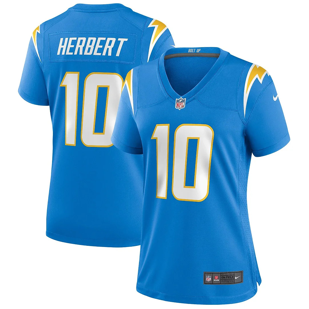 Zennovawear Justin Herbert Los Angeles Chargers Women's Player Game Jersey - Powder Blue