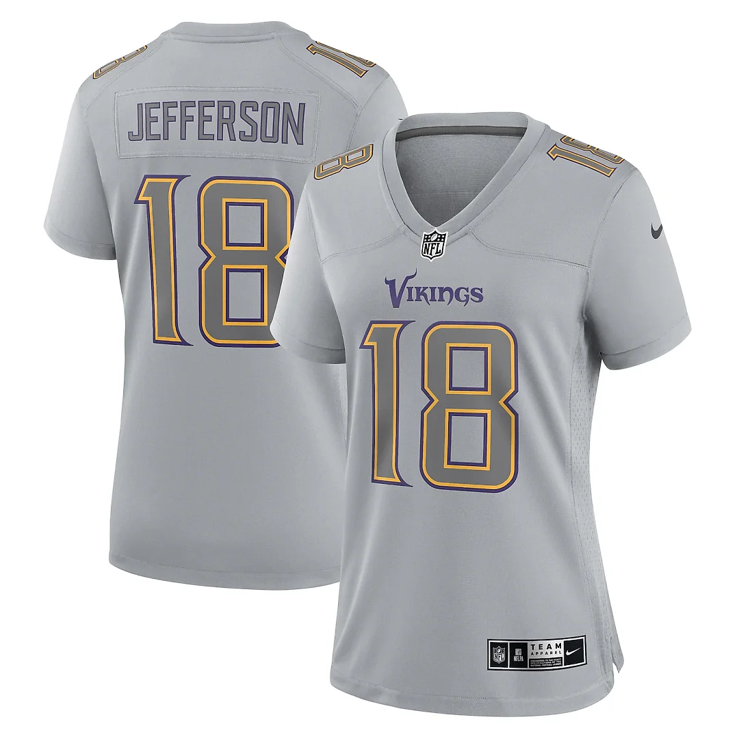 Zennovawear Justin Jefferson Minnesota Vikings Women's Atmosphere Fashion Game Jersey - Gray