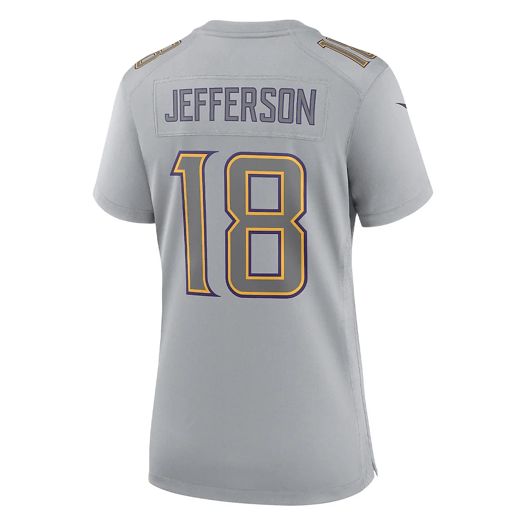 Zennovawear Justin Jefferson Minnesota Vikings Women's Atmosphere Fashion Game Jersey - Gray