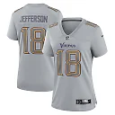 Zennovawear Justin Jefferson Minnesota Vikings Women's Atmosphere Fashion Game Jersey - Gray