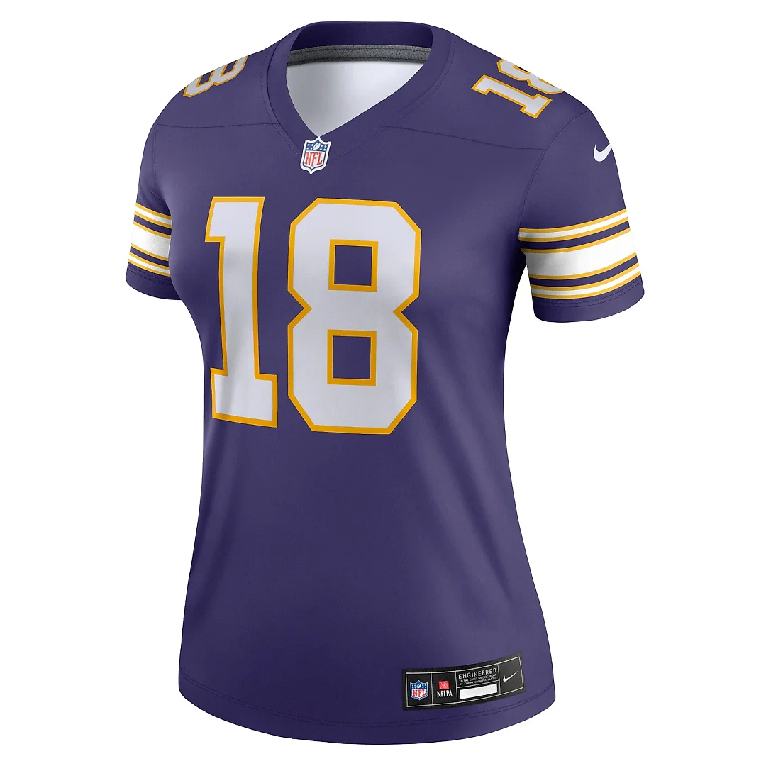 Zennovawear Justin Jefferson Minnesota Vikings Women's Alternate Legend Player Performance Top - Purple