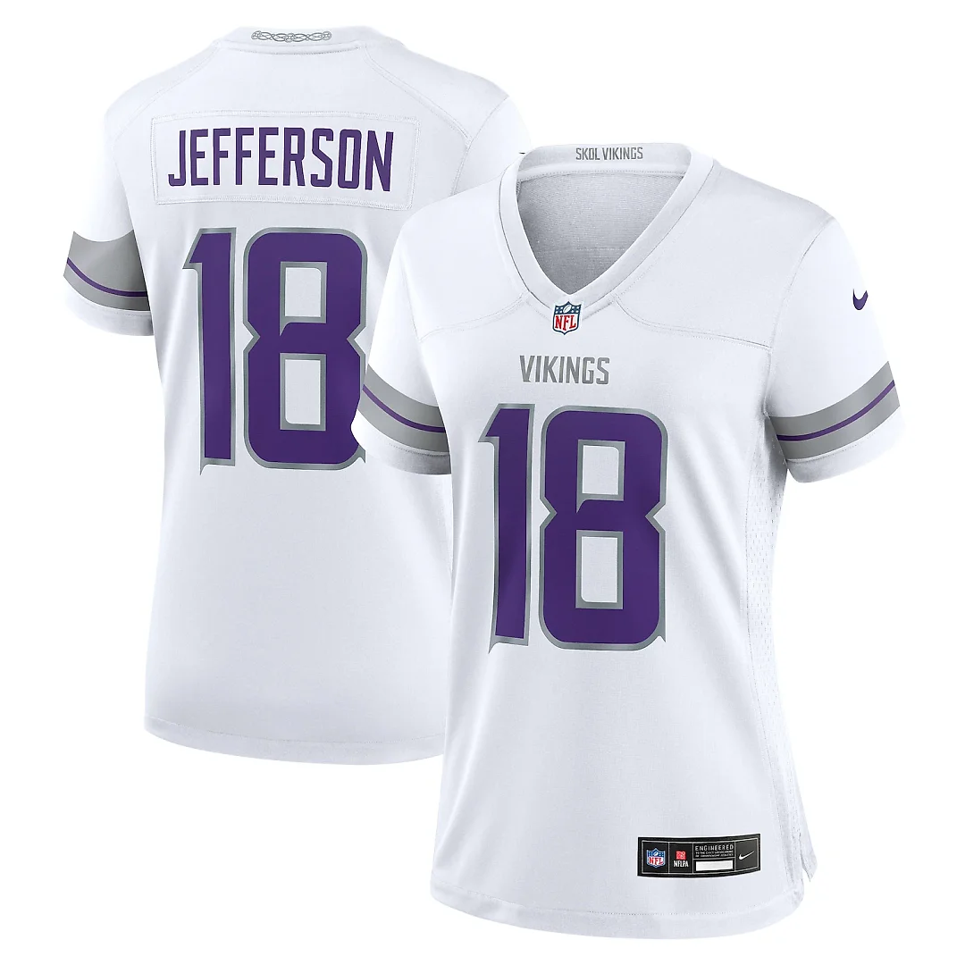 Zennovawear Justin Jefferson Minnesota Vikings Women's Alternate Game Player Jersey - White