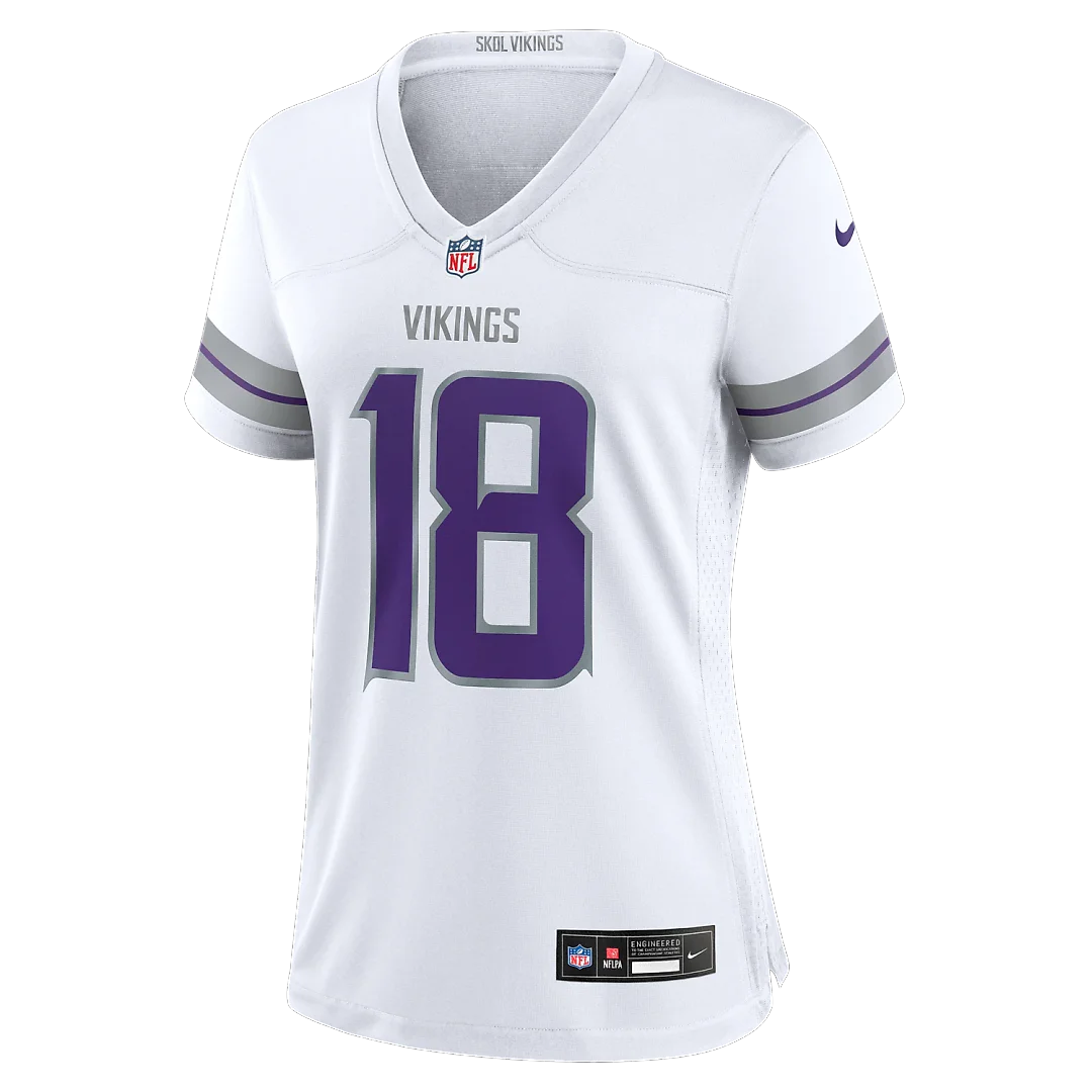 Zennovawear Justin Jefferson Minnesota Vikings Women's Alternate Game Player Jersey - White