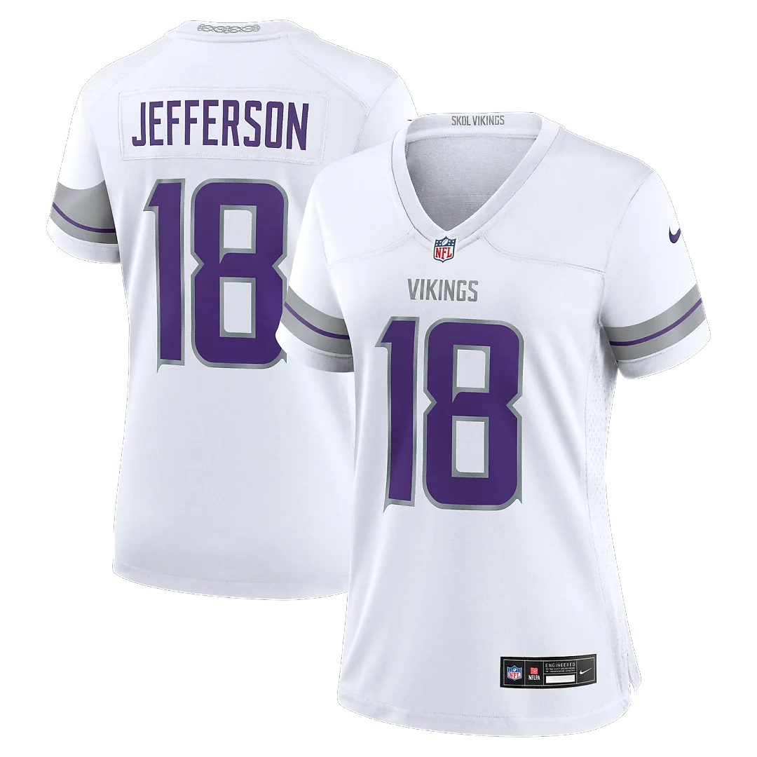 Zennovawear Justin Jefferson Minnesota Vikings Women's Alternate Game Player Jersey - White