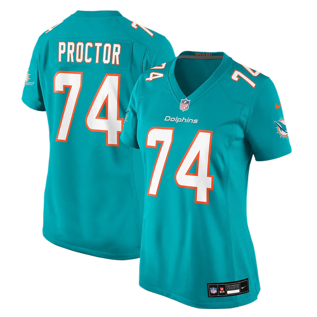 Zennovawear Kadyn Proctor Miami Dolphins Women's Team Game Jersey - Aqua