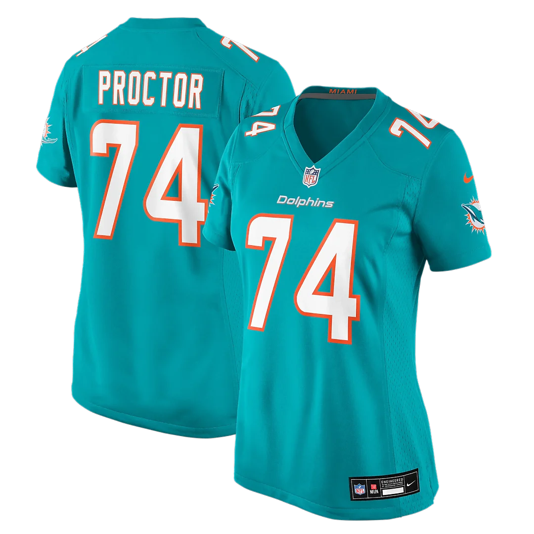 Zennovawear Kadyn Proctor Miami Dolphins Women's Team Game Jersey - Aqua
