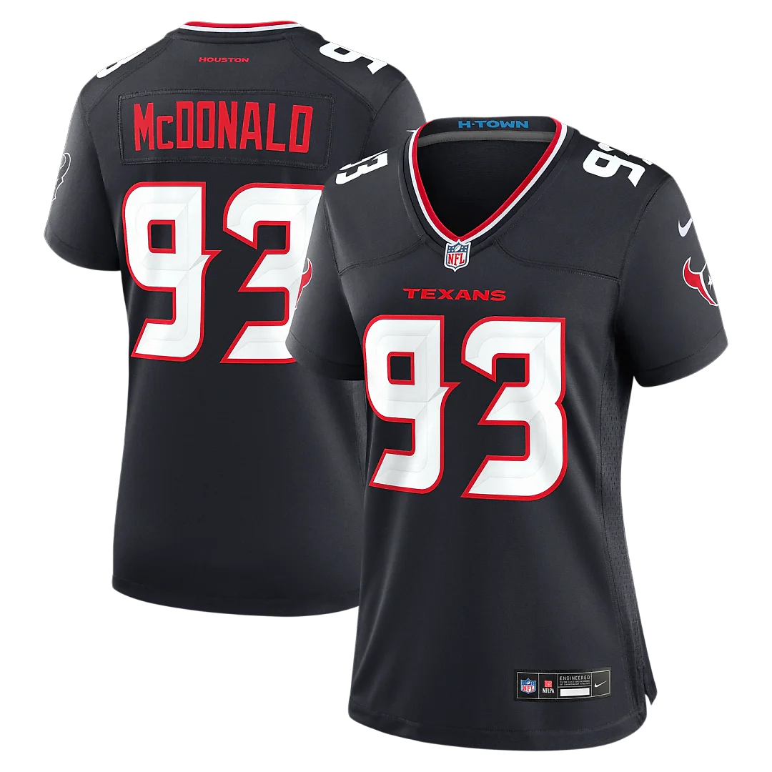 Zennovawear Kayden McDonald Houston Texans Women's Team Game Jersey - Navy