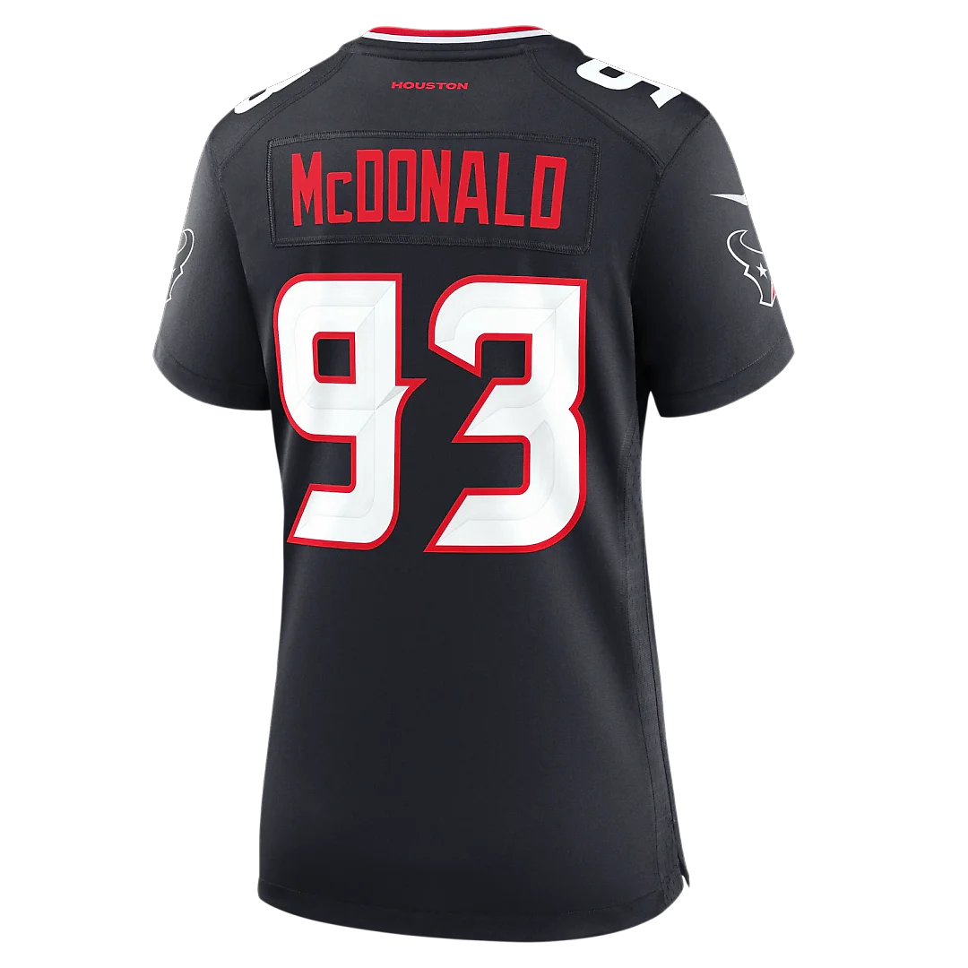 Zennovawear Kayden McDonald Houston Texans Women's Team Game Jersey - Navy