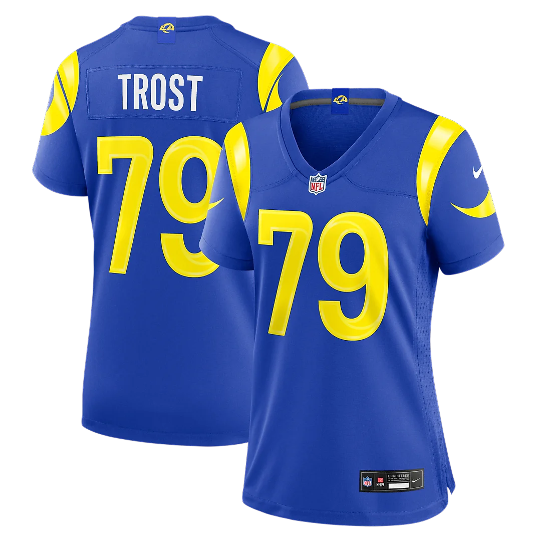 Zennovawear Keagen Trost Los Angeles Rams Women's Team Game Jersey - Royal