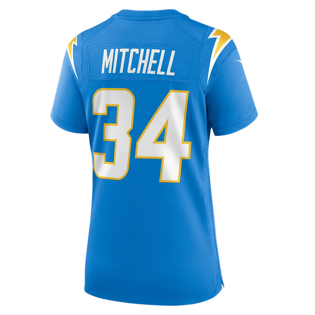 Zennovawear Keaton Mitchell Los Angeles Chargers Women's Team Game Jersey - Powder Blue