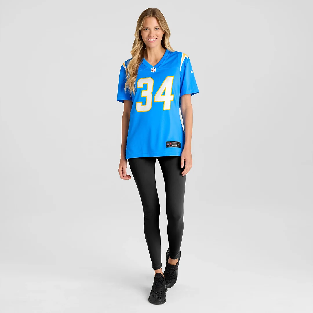 Zennovawear Keaton Mitchell Los Angeles Chargers Women's Team Game Jersey - Powder Blue