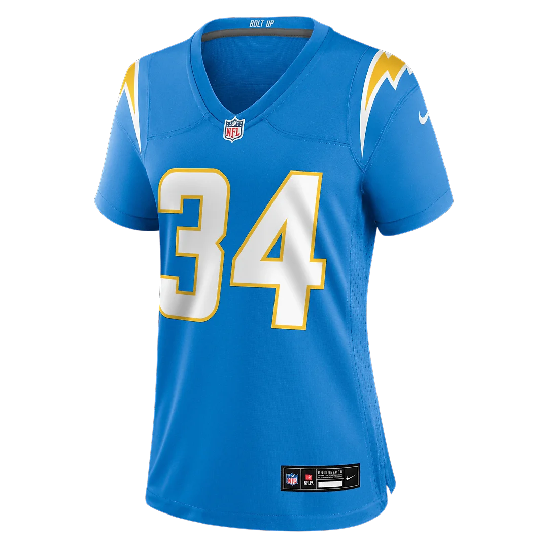 Zennovawear Keaton Mitchell Los Angeles Chargers Women's Team Game Jersey - Powder Blue