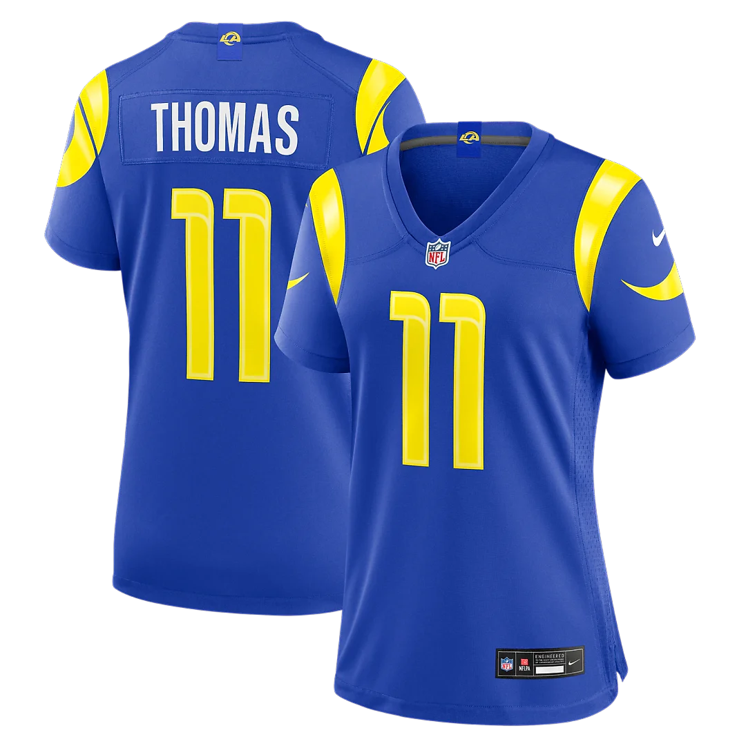 Zennovawear Keir Thomas Los Angeles Rams Women's Team Game Jersey - Royal