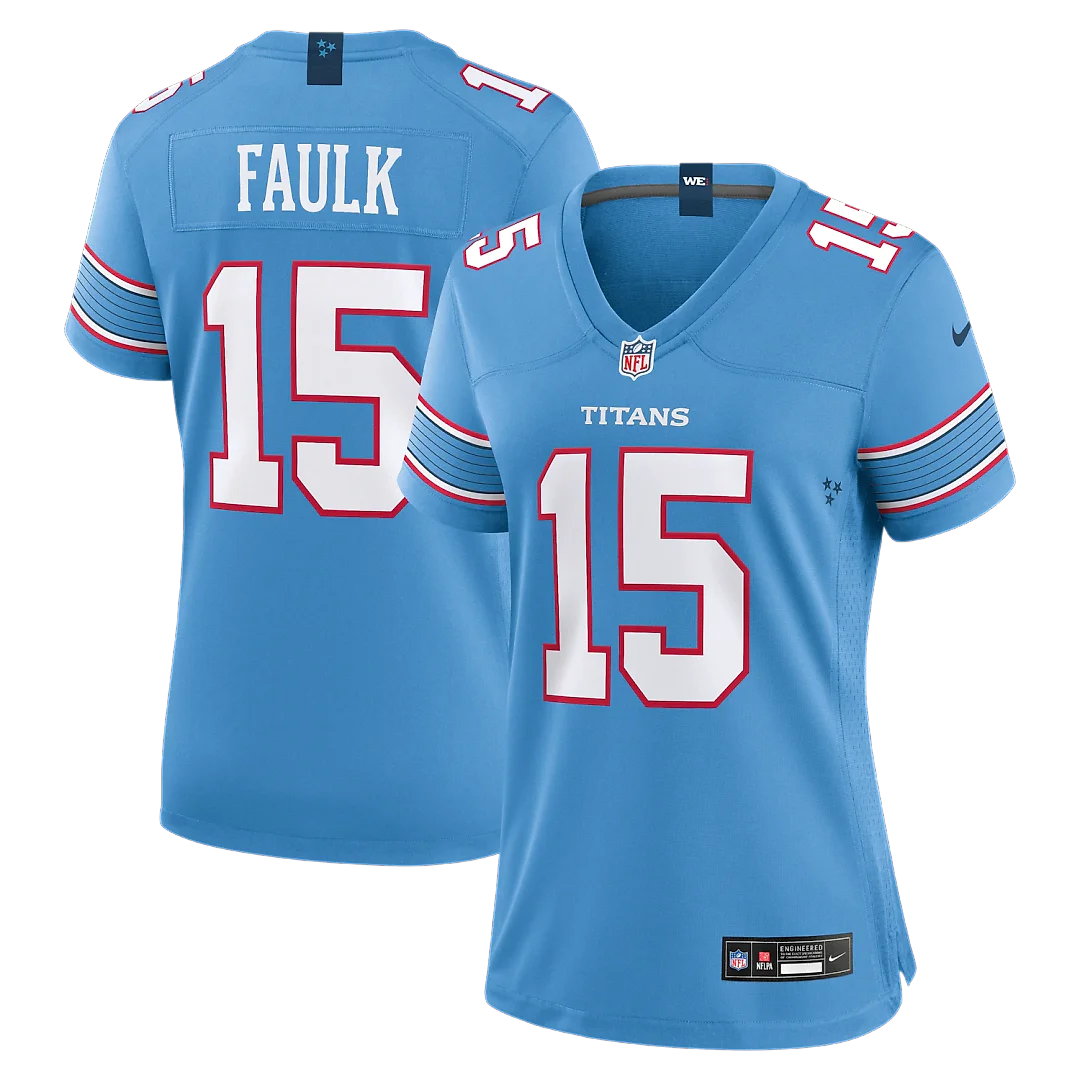 Zennovawear Keldric Faulk Tennessee Titans Women's Team Game Jersey - Light Blue