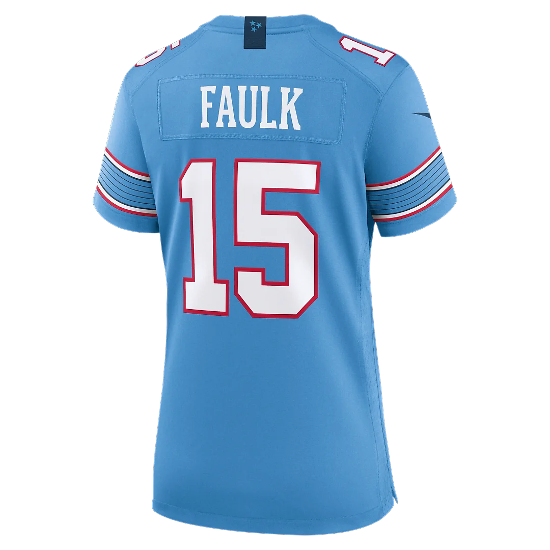 Zennovawear Keldric Faulk Tennessee Titans Women's Team Game Jersey - Light Blue
