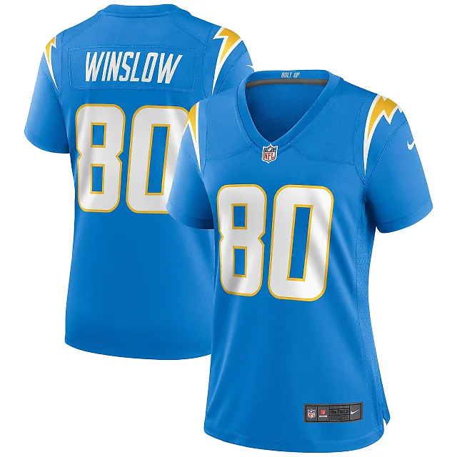 Zennovawear Kellen Winslow Los Angeles Chargers Women's Game Retired Player Jersey - Powder Blue