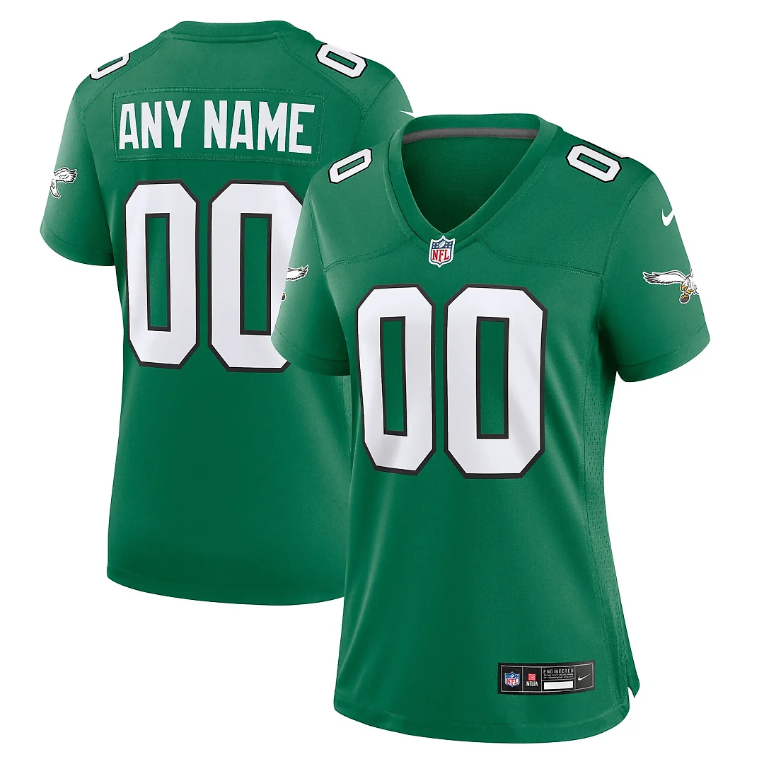Zennovawear Philadelphia Eagles Women's Alternate Custom Game Jersey - Kelly Green