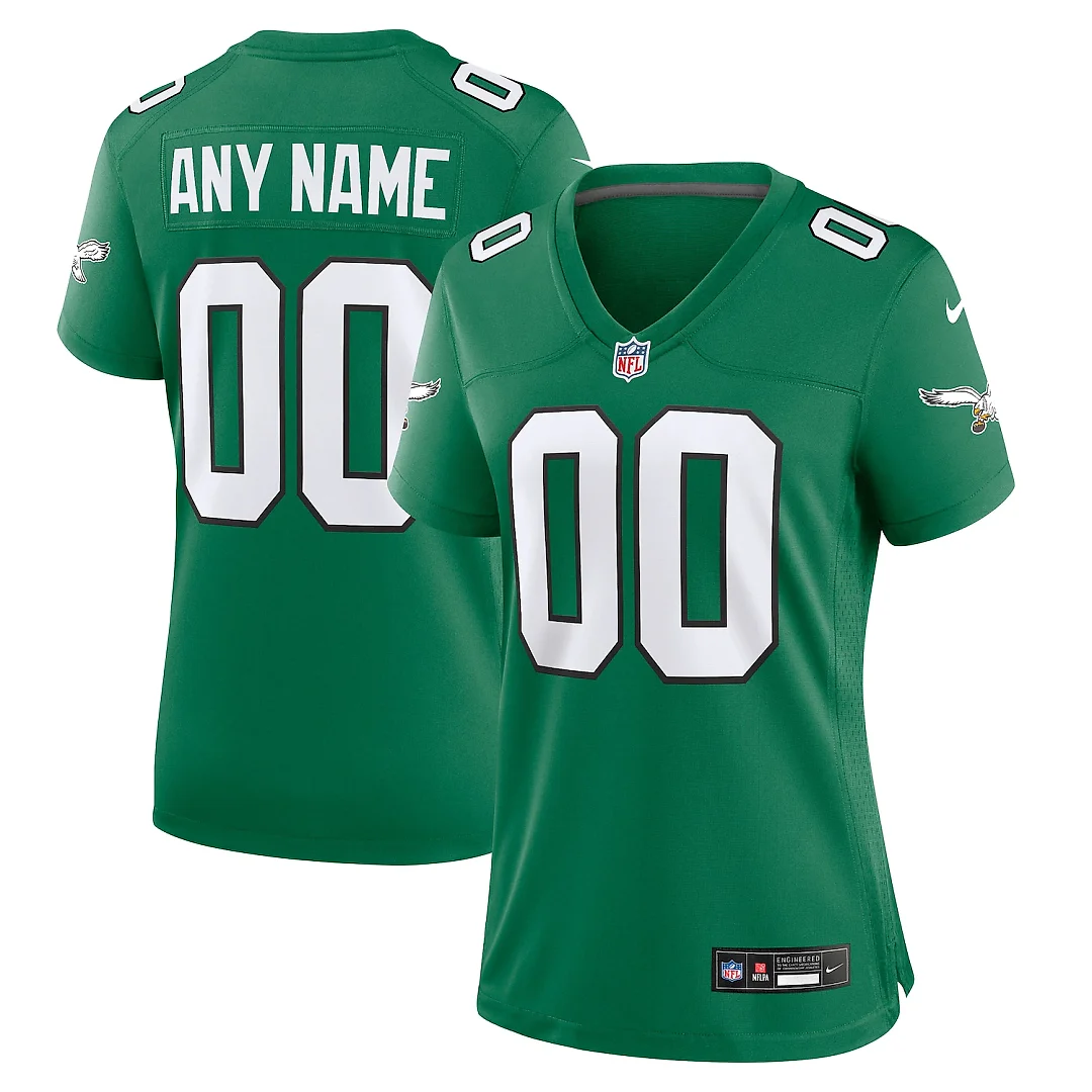 Zennovawear Philadelphia Eagles Women's Alternate Custom Game Jersey - Kelly Green