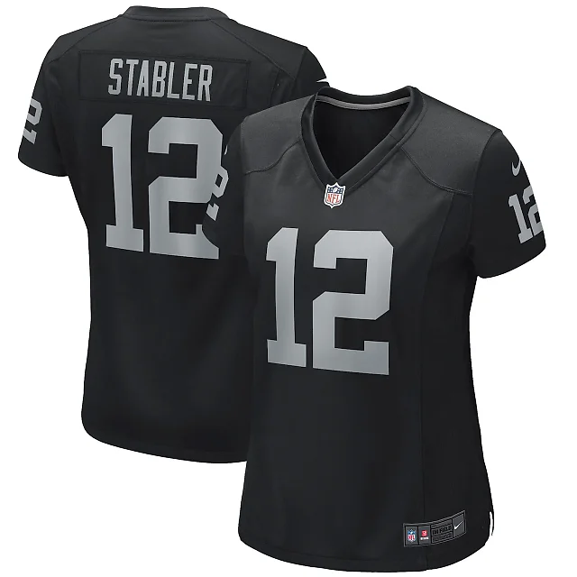 Zennovawear Ken Stabler Las Vegas Raiders Women's Game Retired Player Jersey - Black