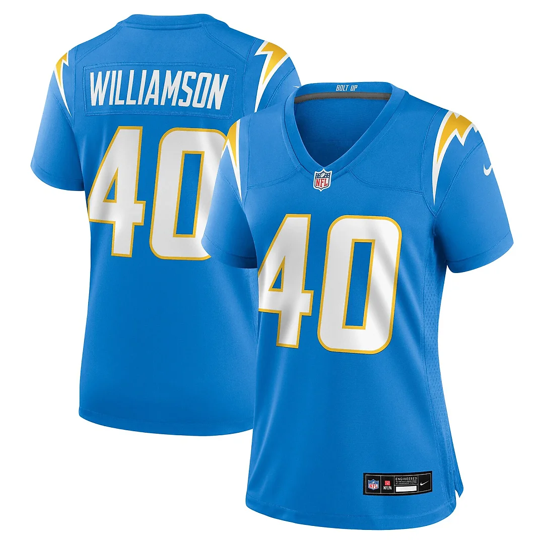 Zennovawear Kendall Williamson Los Angeles Chargers Women's Team Game Jersey - Powder Blue