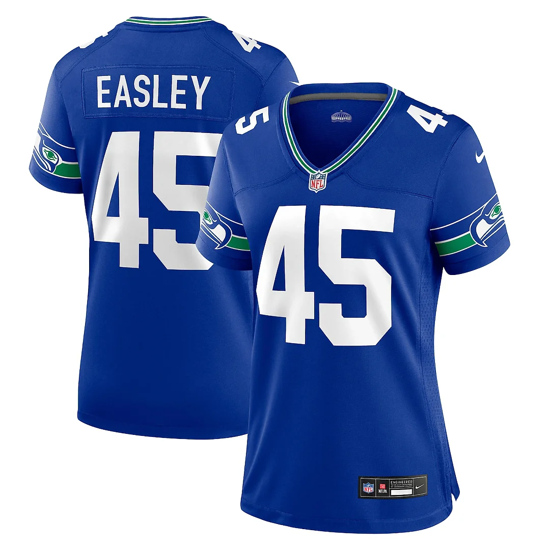 Zennovawear Kenny Easley Seattle Seahawks Women's Throwback Retired Player Game Jersey - Royal