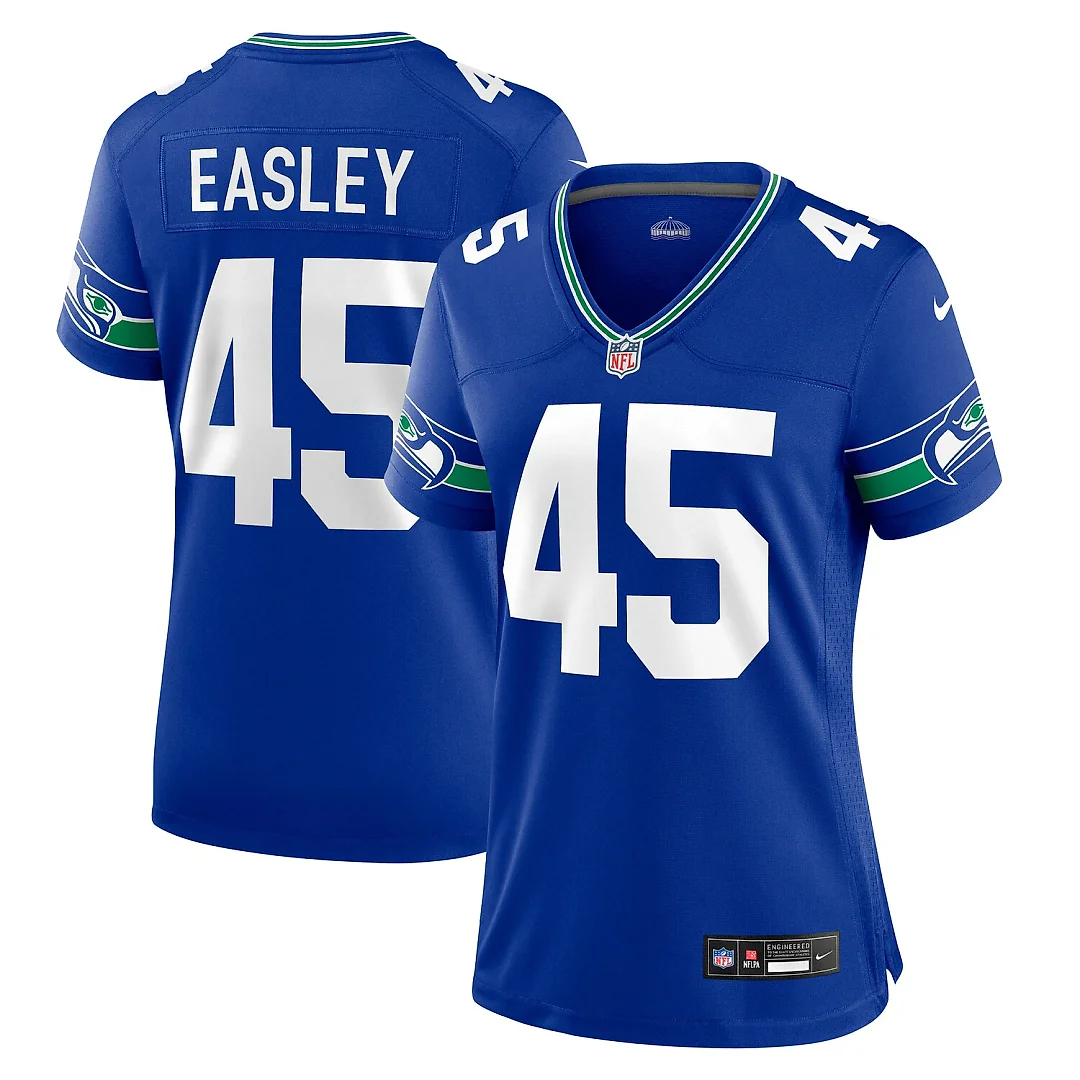 Zennovawear Kenny Easley Seattle Seahawks Women's Throwback Retired Player Game Jersey - Royal