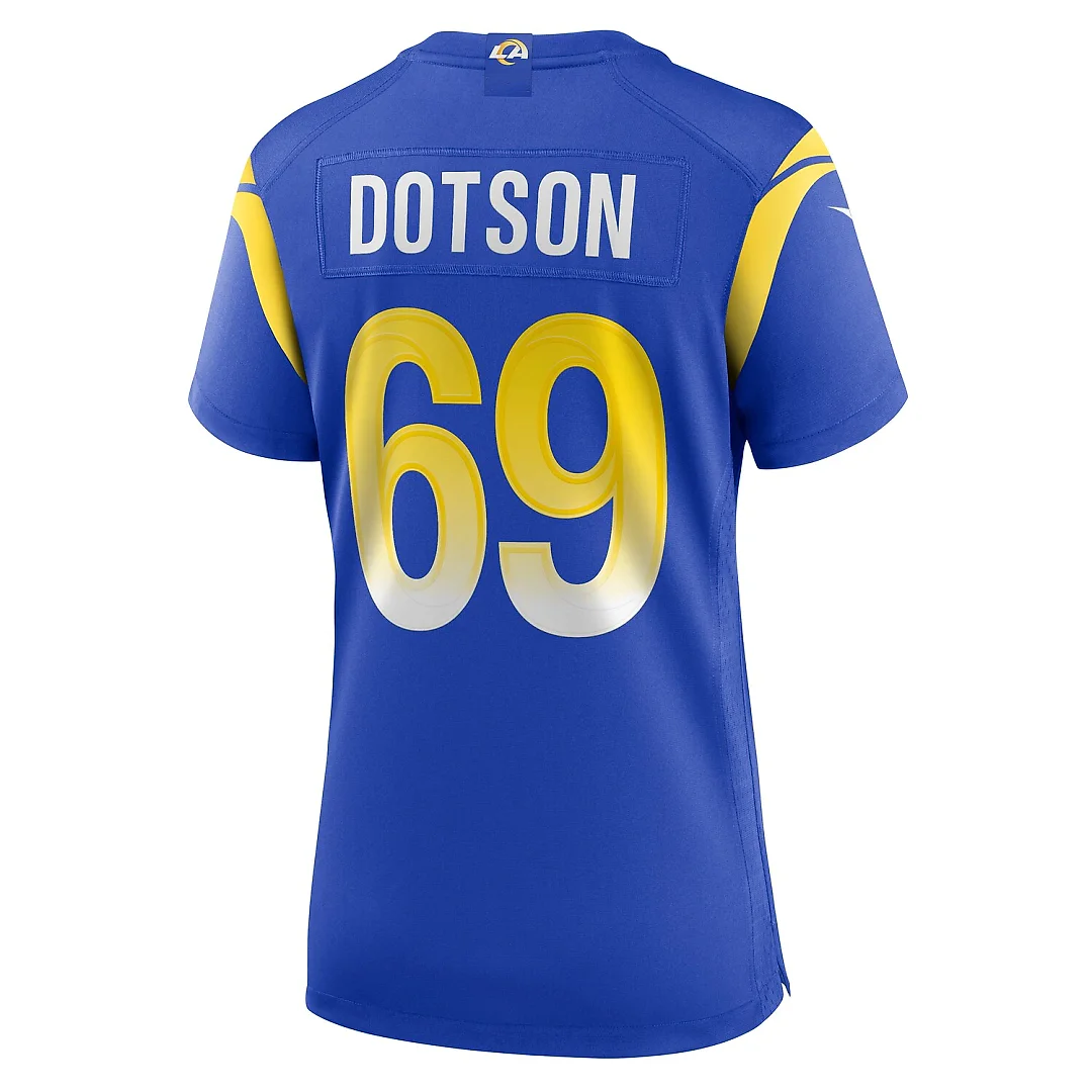 Zennovawear Kevin Dotson Los Angeles Rams Women's Game Jersey - Royal