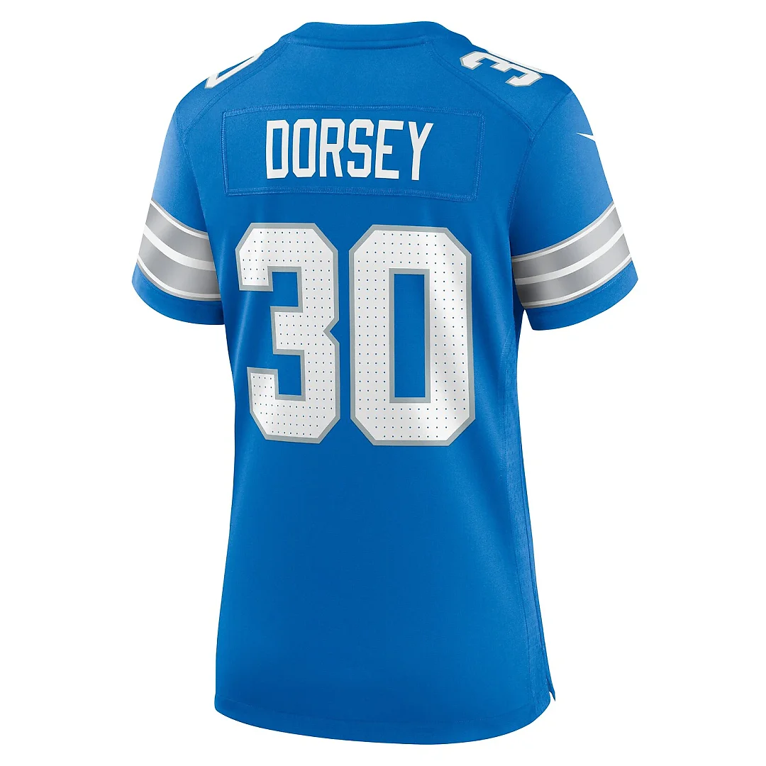 Zennovawear Khalil Dorsey Detroit Lions Women's Team Game Jersey - Blue
