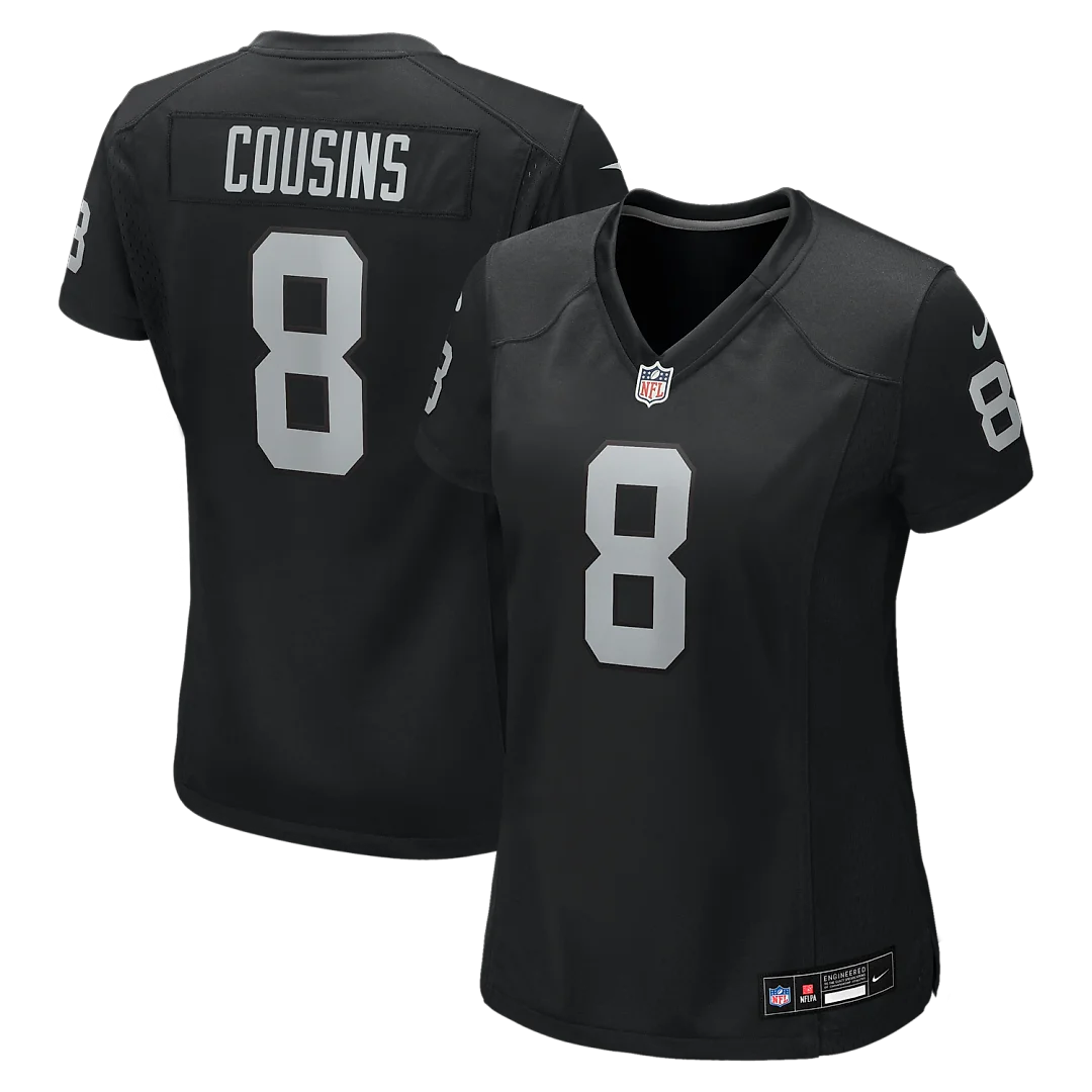 Zennovawear Kirk Cousins Las Vegas Raiders Women's Team Game Jersey - Black