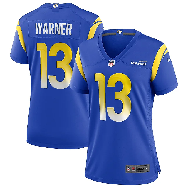 Zennovawear Kurt Warner Los Angeles Rams Women's Game Retired Player Jersey - Royal