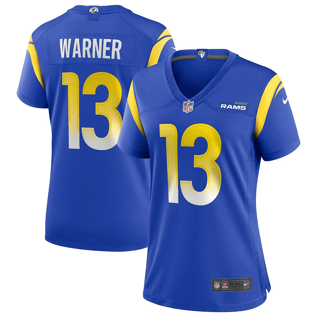 Zennovawear Kurt Warner Los Angeles Rams Women's Game Retired Player Jersey - Royal