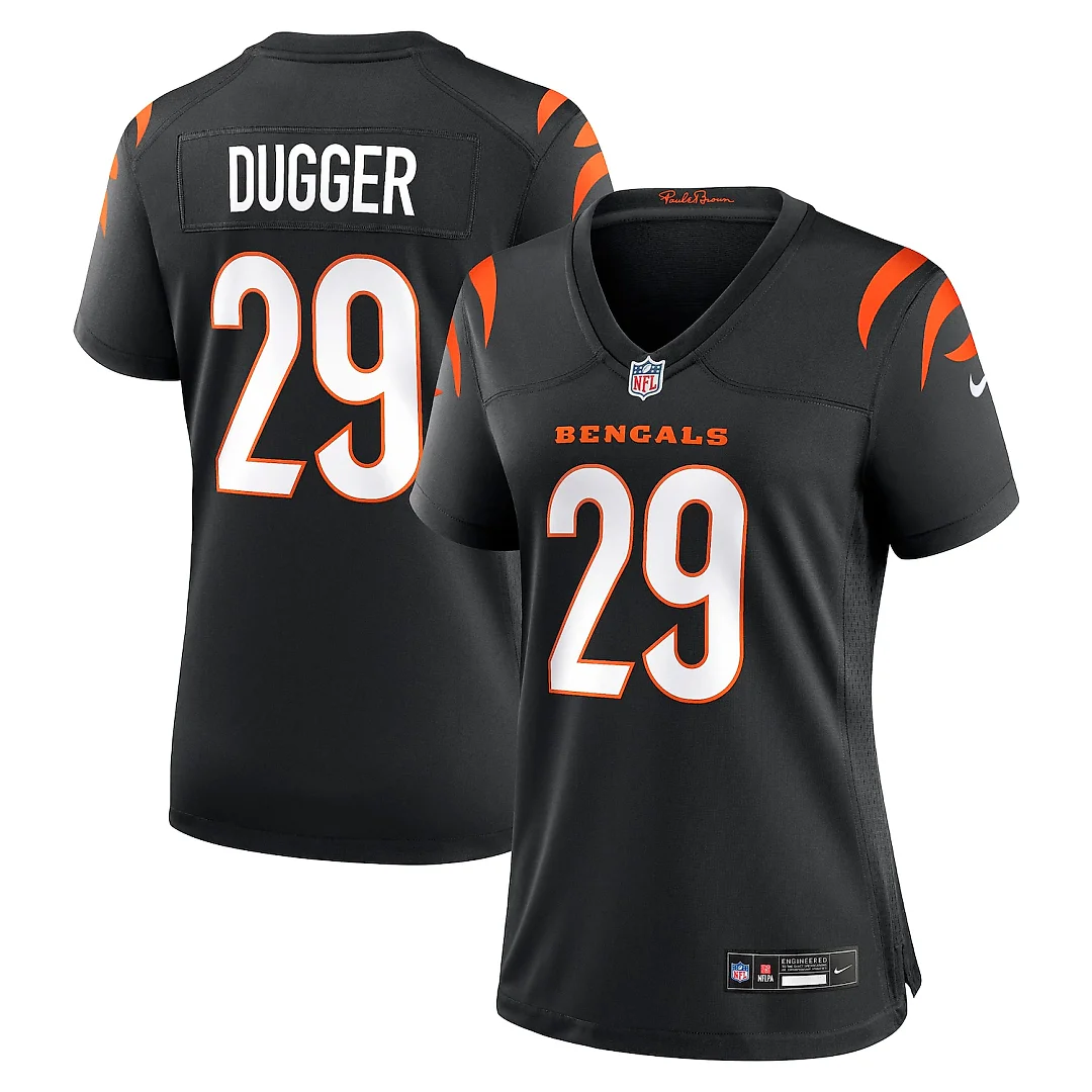 Zennovawear Kyle Dugger Cincinnati Bengals Women's Team Game Jersey - Black